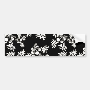 Free Vector Seamless Flower Pattern3 black white h Bumper Sticker