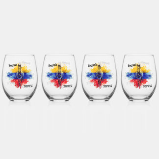 Free Venezuela – Independence Day 2026 Stemless Wine Glass