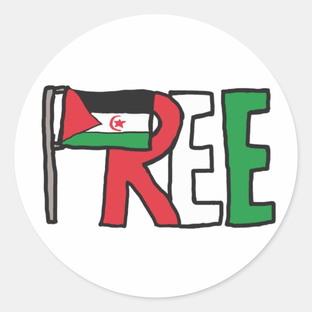 Free Western Sahara Classic Round Sticker (Front)