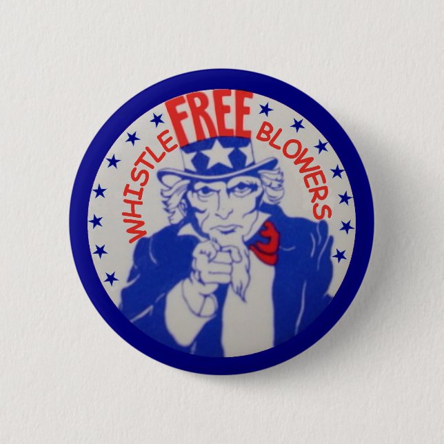 Free whistleblowers 6 cm round badge (Front)
