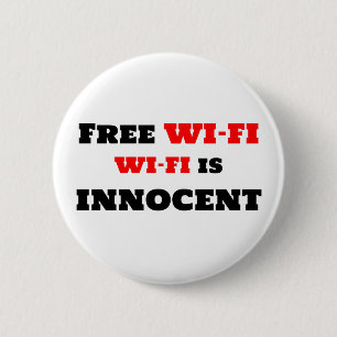Free Wi-Fi Wi-Fi Is Innocent 6 Cm Round Badge