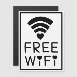 “FREE WIFI” in Black Magnetic Invitation