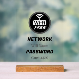 Free WiFi Password Sign   Network Name & Password