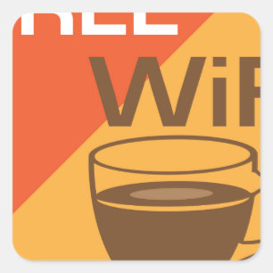 Free Wifi Sign Square Sticker
