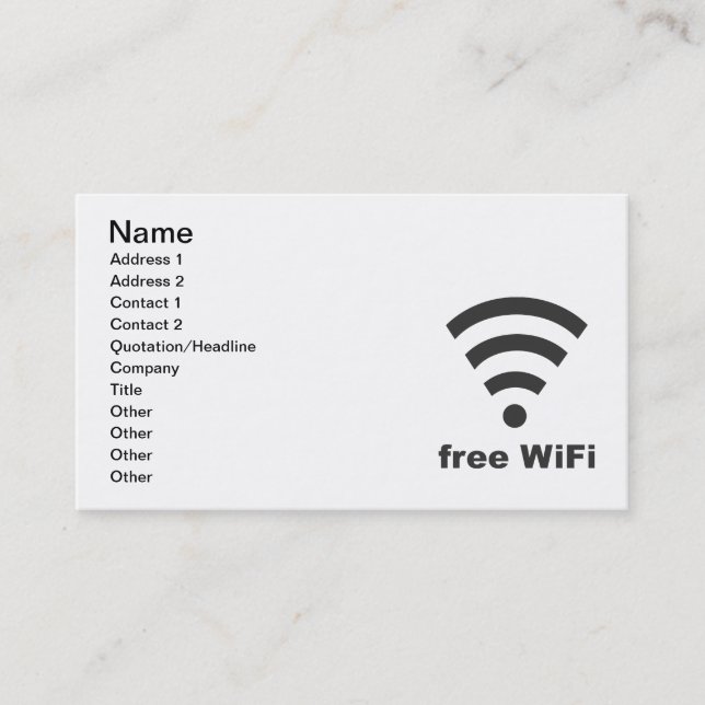 FREE WIFI Vector COMPUTER INTERNET ADVERTISING Business Card (Front)