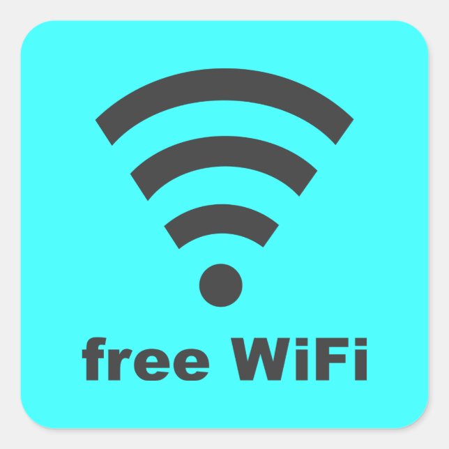 FREE WIFI Vector COMPUTER INTERNET ADVERTISING Square Sticker (Front)