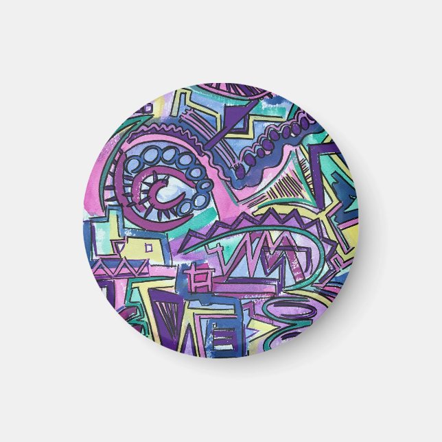 Free Will-Hand Painted Abstract Art Magnet (Front)