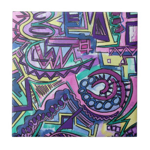 Free Will-Hand Painted Abstract Art Tile