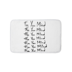 FREE your MIND! Motivational calligraphy quote Bath Mat