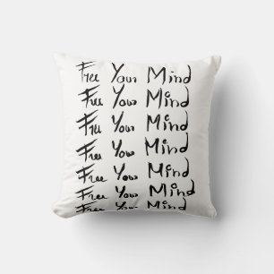 FREE your MIND! Motivational calligraphy quote Cushion