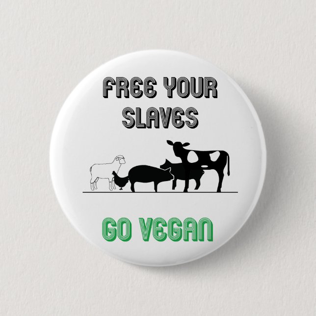Free your slaves 6 cm round badge (Front)