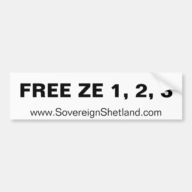 FREE ZE 1, 2, 3 Bumper Sticker (Front)