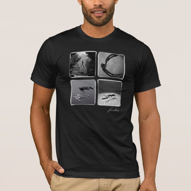 freedive - Organic. Black Mens T-Shirt (Front)