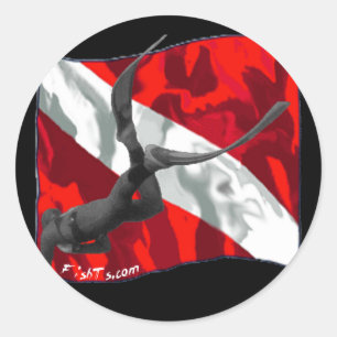 freediving copy classic round sticker