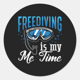 Freediving Is My Me Time Spearfishing Freediver Classic Round Sticker