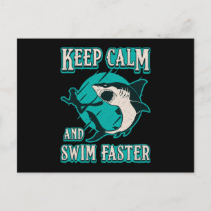 Freediving Keep Calm And Swim Faster Freediver Postcard