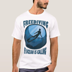 Freediving - The Ocean Is Calling Underwater Diver T-Shirt