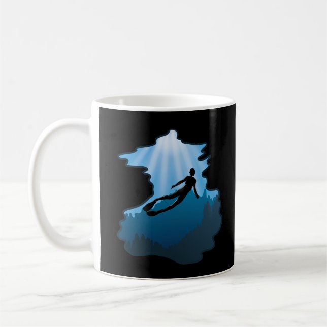 Freediving - Underwater Free Diver Coffee Mug (Left)