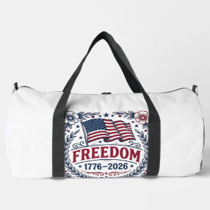 Freedom 1776 Patriotic Vintage Flag Floral Shirt_1 Duffle Bag