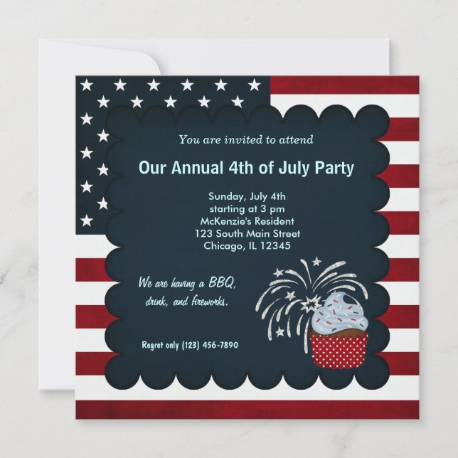 Freedom 4th of July Invitation (Front)