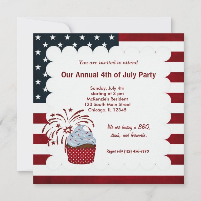 Freedom 4th of July Invitation (Front)
