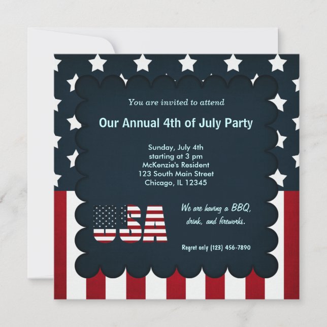 Freedom 4th of July Invitation (Front)