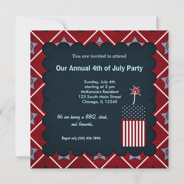 Freedom 4th of July Invitation (Front)