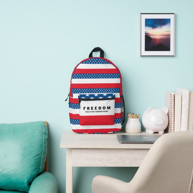 Freedom A True Patriot Printed Backpack (Insitu)