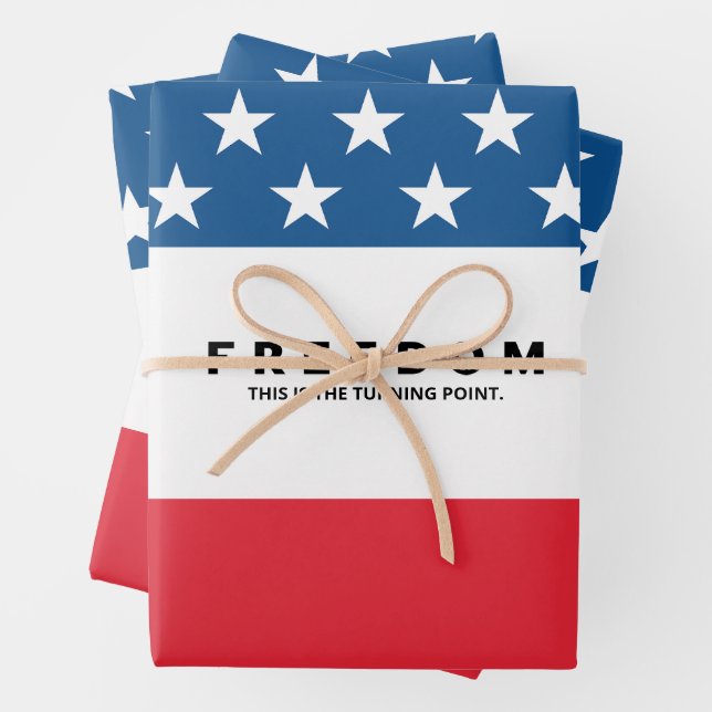Freedom A True Patriot Wrapping Paper Sheet (In situ)