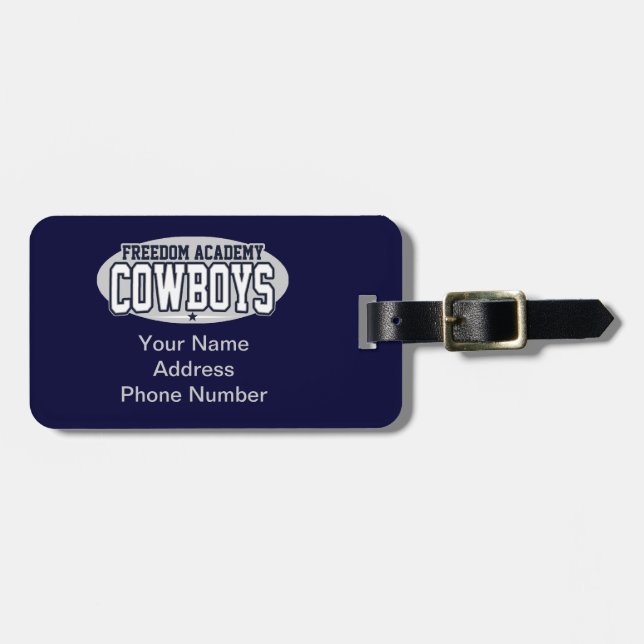 Freedom Academy; Cowboys Luggage Tag (Front Horizontal)