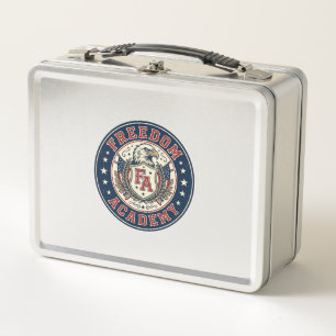 Freedom Academy Patriotic Patriotic University Aca Metal Lunch Box