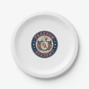 Freedom Academy Patriotic Patriotic University Aca Paper Plate