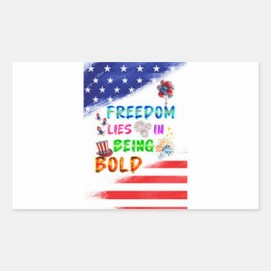 Freedom Accessories Lies In Being Bold Rectangular Sticker