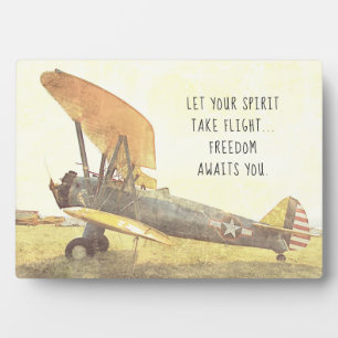 "Freedom" Aeroplane CUSTOM Biplane Plaque
