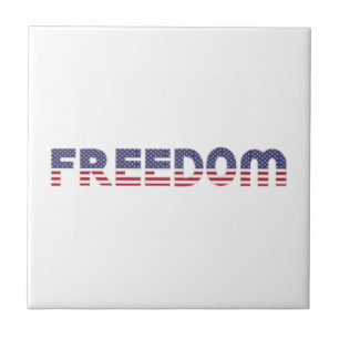 Freedom American Flag for Patriotic & Liberty Gift Tile