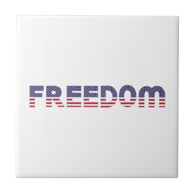 Freedom American Flag for Patriotic & Liberty Gift Tile (Front)