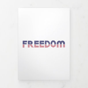 Freedom American Flag for Patriotic & Liberty Tri-Fold Card
