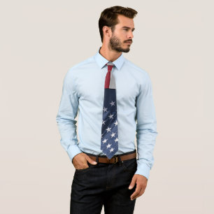 Freedom American flag waving in the breeze Tie