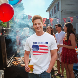 Freedom American flag with Jet Fighter Aeroplanes T-Shirt