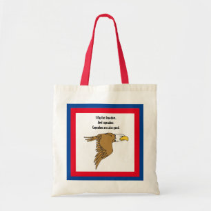 Freedom and Cupcakes American Bald Eagle Cartoon Tote Bag