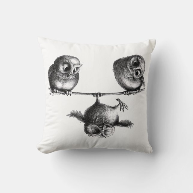 Freedom and Fun - Owls Cushion (Front)