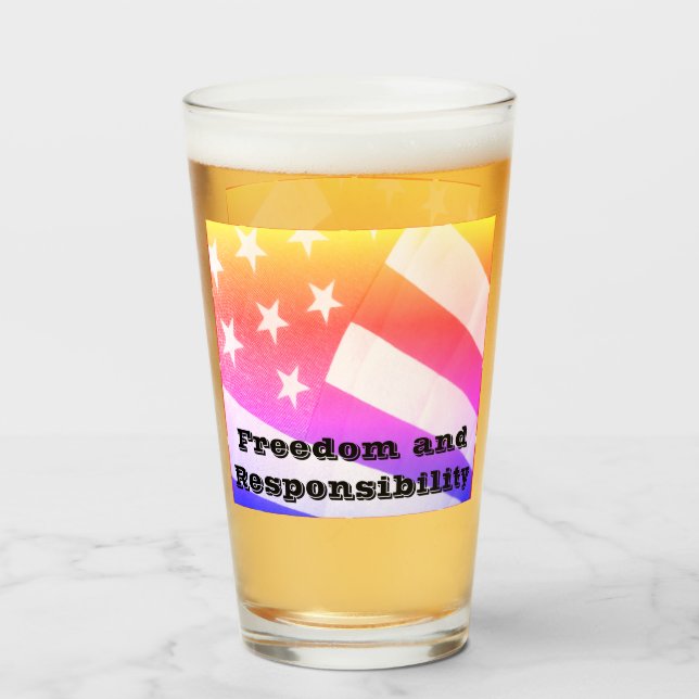 Freedom and Responsibility Glass Cup (Front Filled)