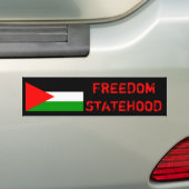 FREEDOM AND STATEHOOD FOR PALESTINE Bumpersticker Bumper Sticker (On Car)