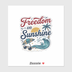 Freedom And Sunshine Vintage Beach Shirt Design (3
