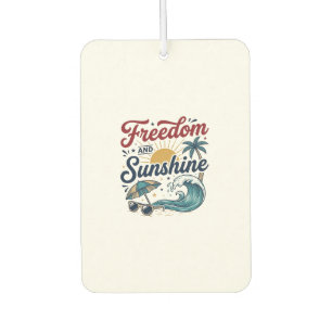 Freedom And Sunshine Vintage Beach Shirt Design (3 Car Air Freshener