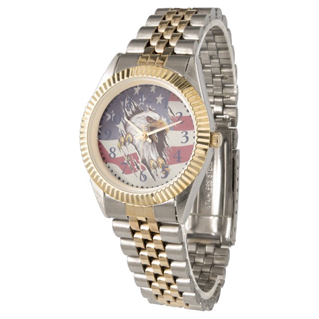 Freedom Bald Eagle American Flag Watch (Angled)