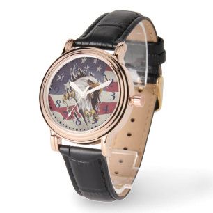 Freedom Bald Eagle American Flag Watch