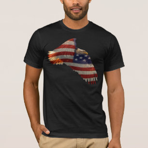 FREEDOM BALD EAGLE & US FLAG Mens Apparel T-Shirt