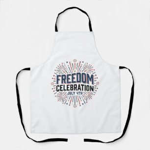 Freedom Celebration July 4th Patriotic Shirt Desig Apron