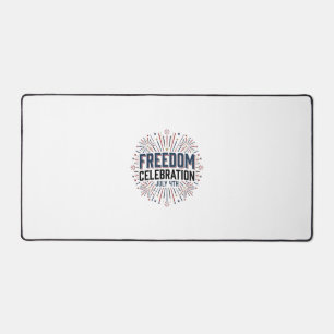 Freedom Celebration July 4th Patriotic Shirt Desig Desk Mat
